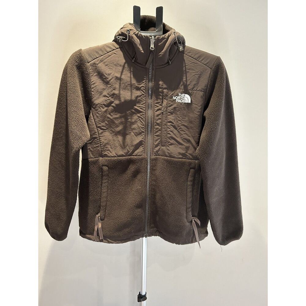 The North Face Womens Size S Brown Fleece Hooded Jacket Full Zip